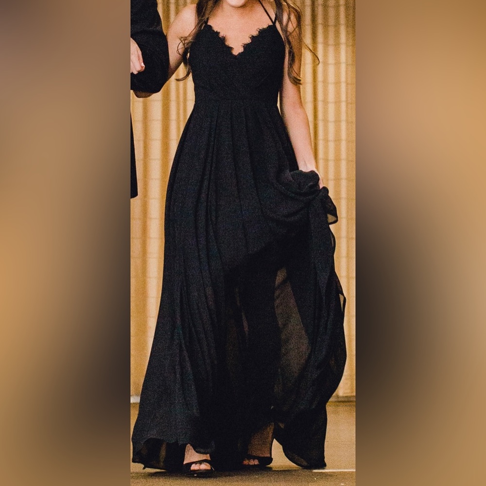 Hayley Paige Bridesmaid Dress - Black, Size 0